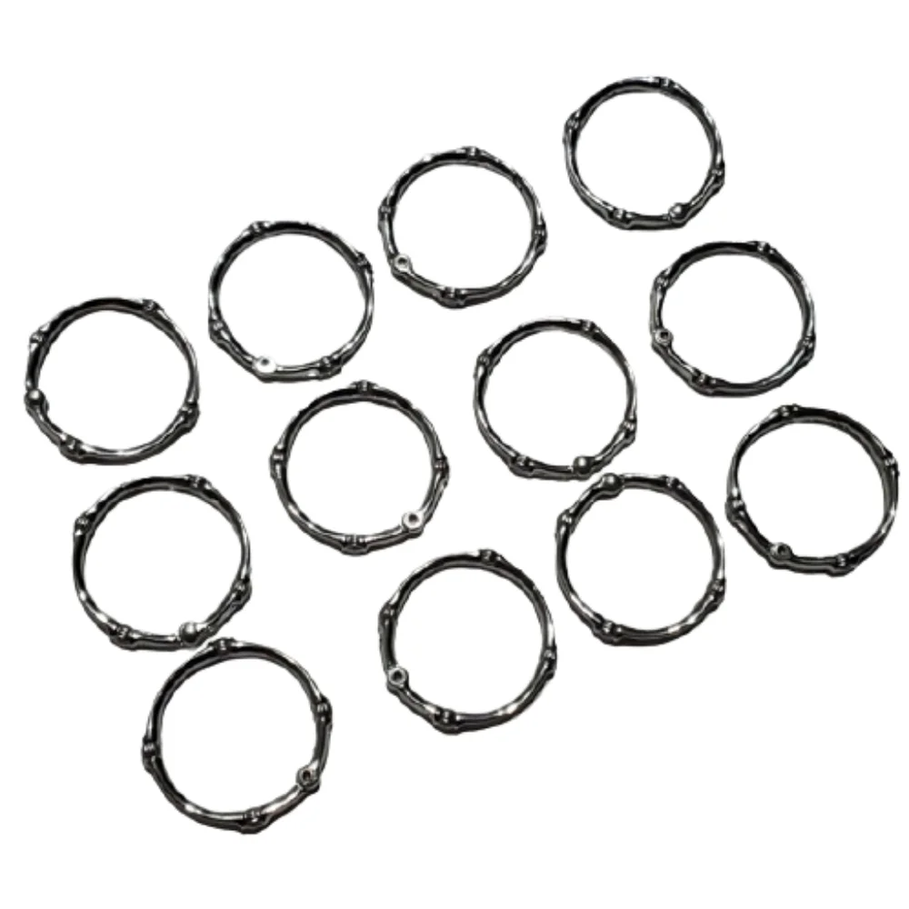 Chrome Shower Curtain Rings-Set of 12
